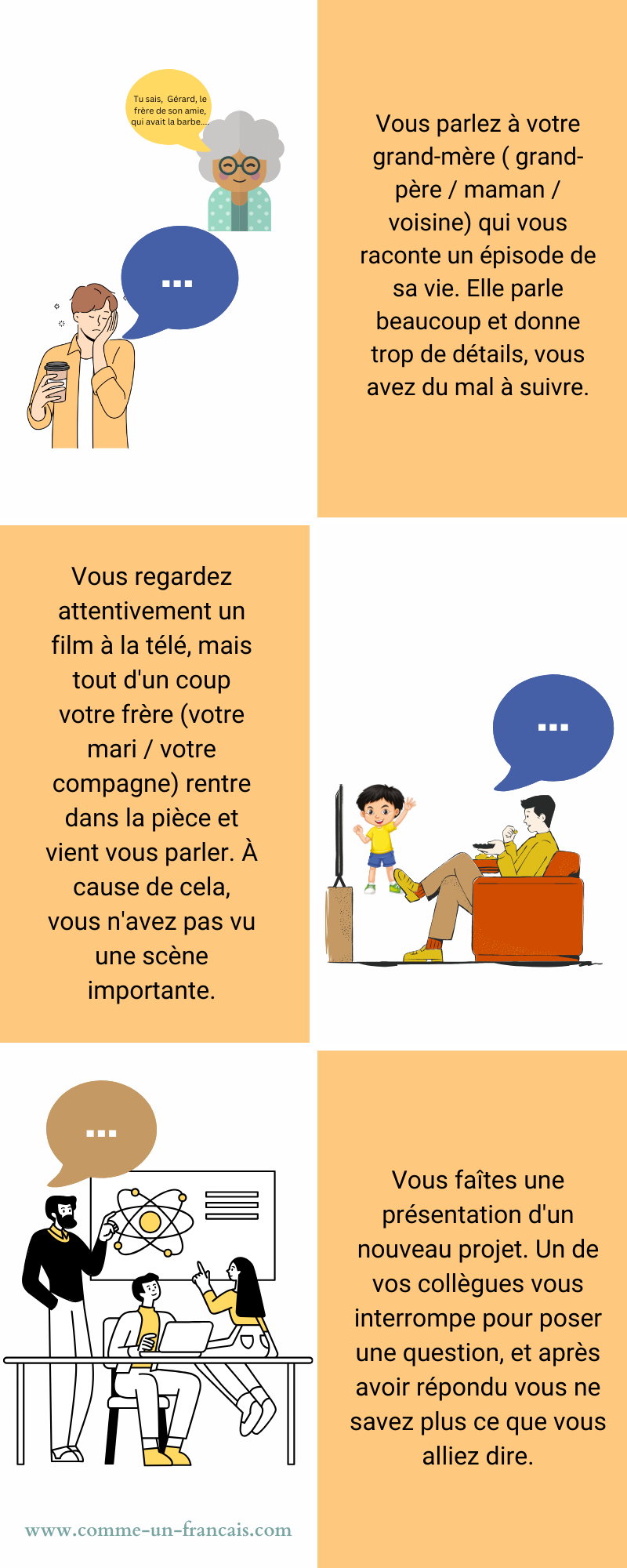 Perdre le fil : exercice 3 situations