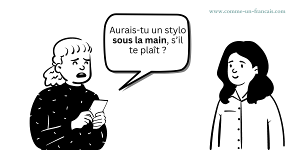 Expression : sous la main