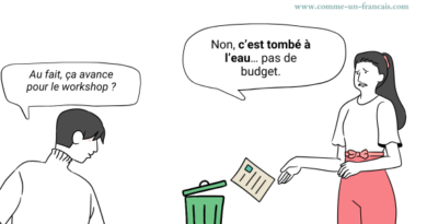 tomber à l'eau expression